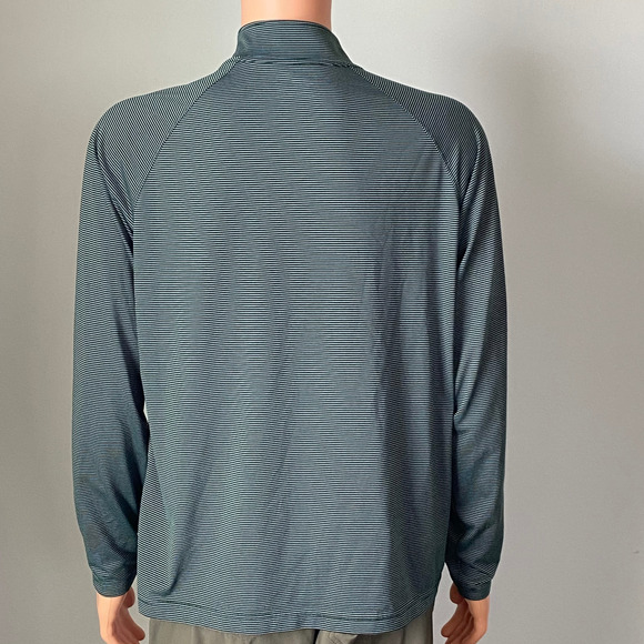 Under Armour Womens Large Green Stripe 1/4 Zip Tech Heatgear Long Sleeve Top - Picture 3 of 4